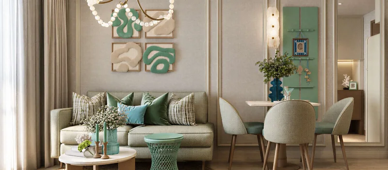 ห้อง 1 Bedroom ที่ The KUARTZ: ห้องนั่งเล่น