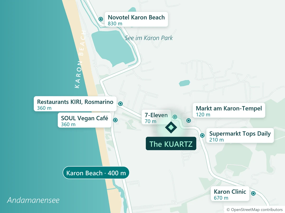 The KUARTZ auf der Karte von Karon, Phuket