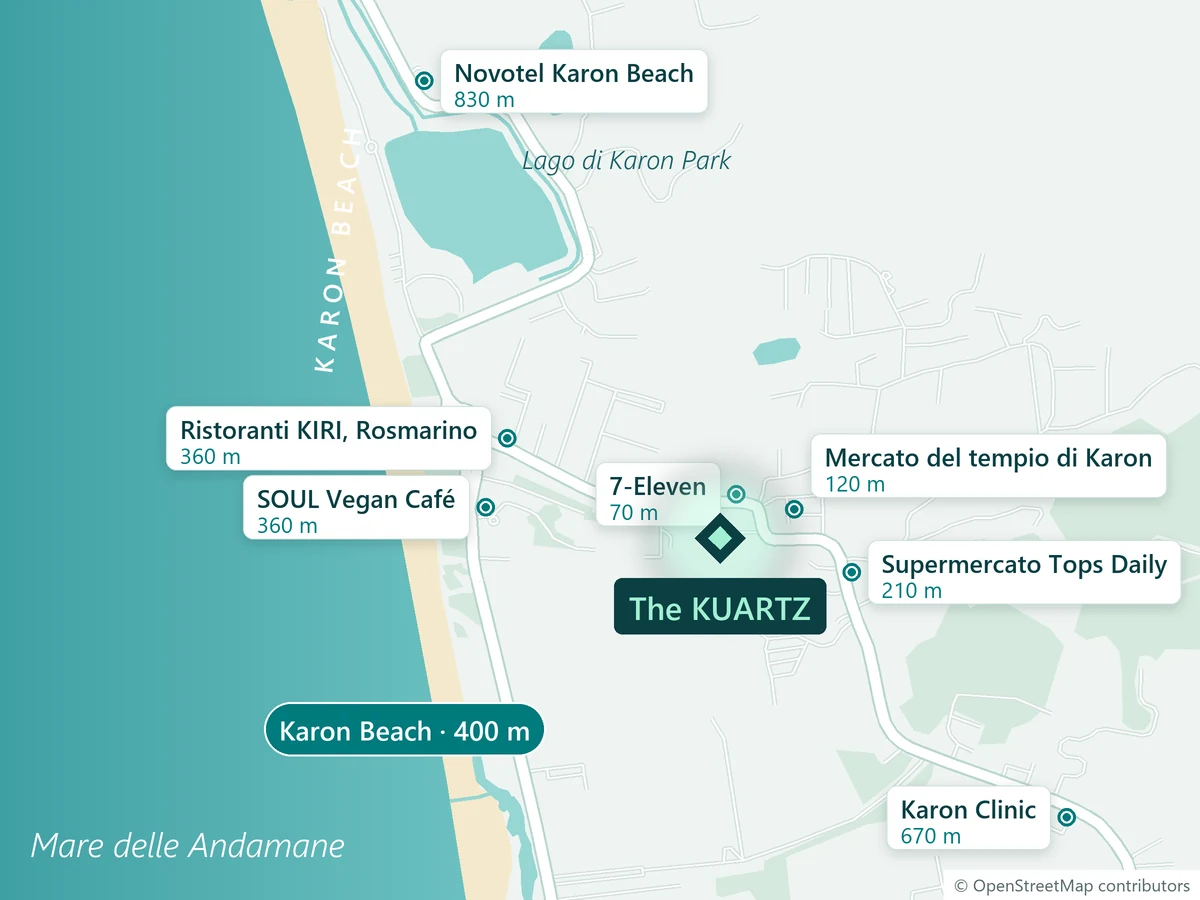 The KUARTZ sulla mappa di Karon, Phuket