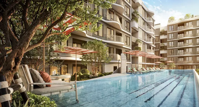 The Kuartz Pool — สระยาว 25 เมตรและด้านหน้าอาคาร