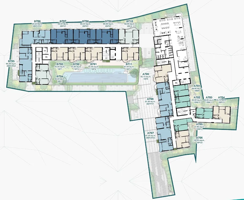 The KUARTZ master plan, floor 7: penthouses